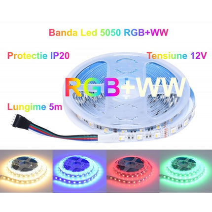 Banda led interior RGBWW 5m 12V DC