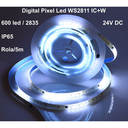 Banda led digitala exterior 24V IC+W, 5m