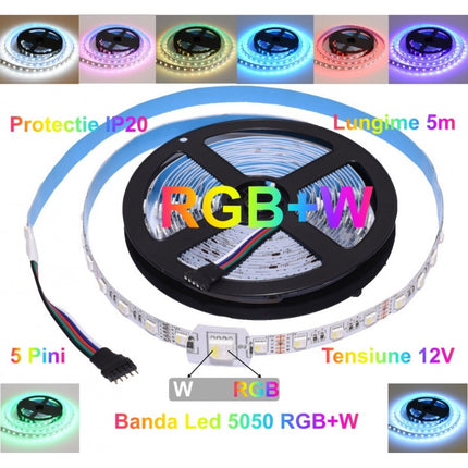 Banda led interior RGBW 5m 12V DC