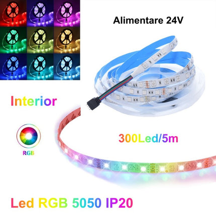 Banda led RGB interior 24V- 5m 24V