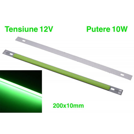 Bara led COB 12V verde 10w