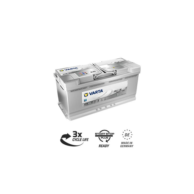 Baterie Auto 12V 105Ah cu Start Stop, Pornire 950A, Dimensiuni 394 x 175 x 190 mm Borna+ Dreapta Varta 605901095