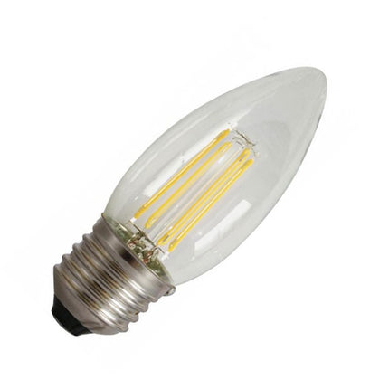 Bec filament led lumanare 4W E27 alb cald