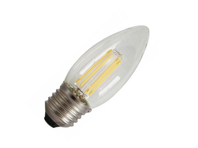 Bec filament led lumanare 4W E27 alb cald