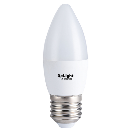 Bec Led Lumanare E27, model C37, 6W=50W, 6400K, lumina rece