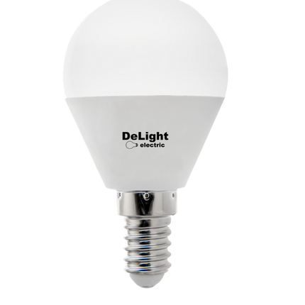 Bec Led Sferic E14, model G45, 6W=50W, 2700K, lumina calda