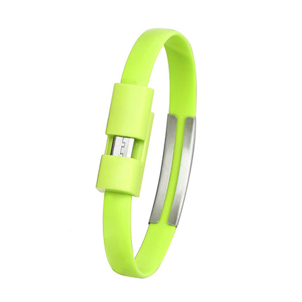 Cablu microusb bratara 0.2m verde