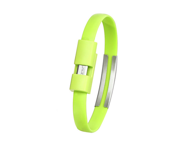 Cablu microusb bratara 0.2m verde