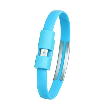 Cablu microusb bratara 0.2m albastru
