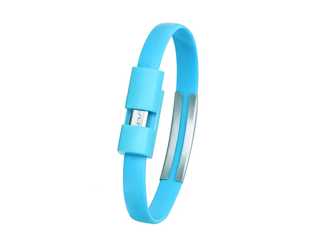 Cablu microusb bratara 0.2m albastru