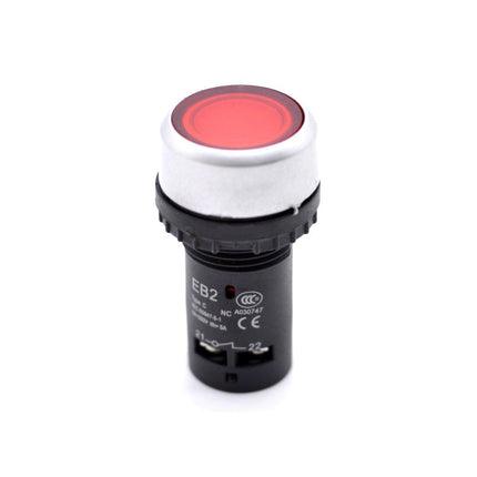 Buton motor push rosu 22mm