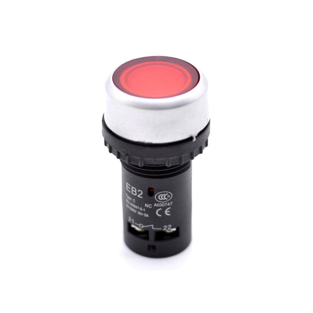 Buton motor push rosu 22mm