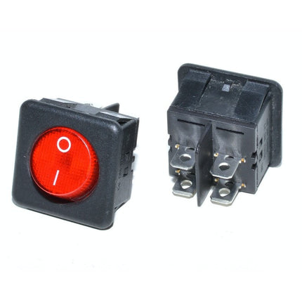 Buton intrerupator patrat negru rosu 2