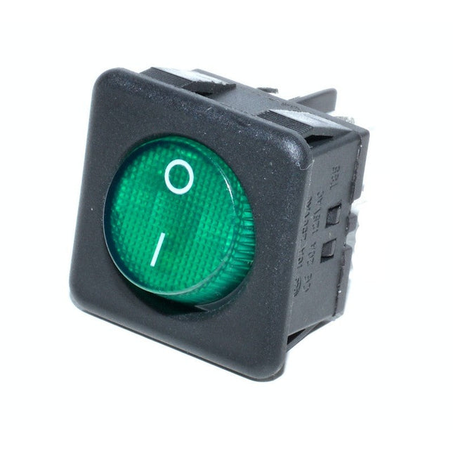 Buton intrerupator patrat negru verde 2