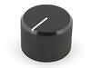 Buton potentiometru negru 23mm metalic