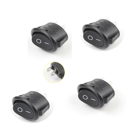 Buton intrerupator oval negru 6A 250V