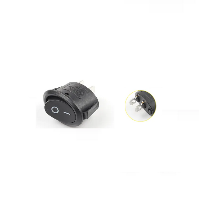 Buton intrerupator oval negru 6A 250V - Aparataj electric