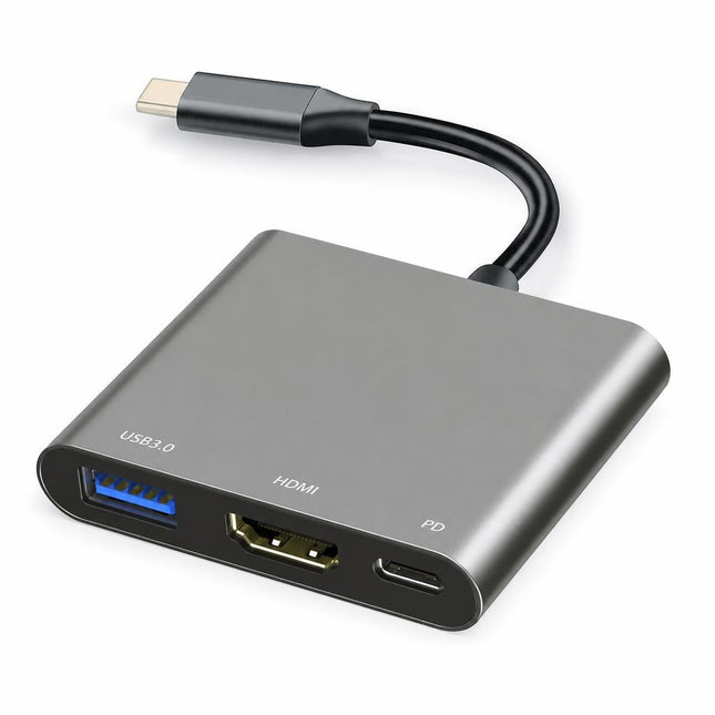 Cablu adaptor USB tip C tata la HDMI/ USB-A/ USB-C 3 in 1 Cable Converter  cablu 0,2 ml. New TED600274