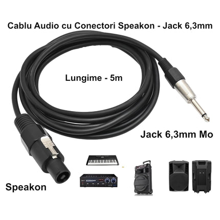 Cablu jack prof 6,3 tata spik 5m