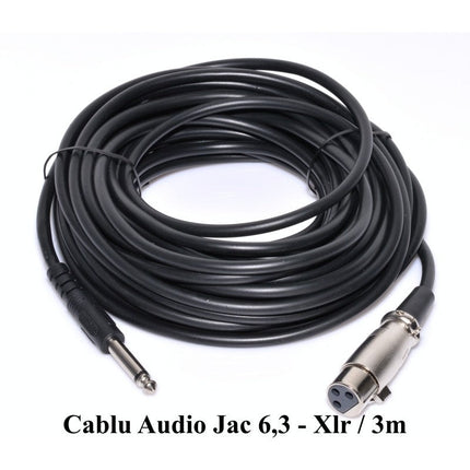 Cablu audio jack tata 6.3mm mama 3mm 3m