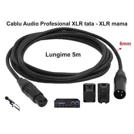 Cablu audio prof XLR tata 5m