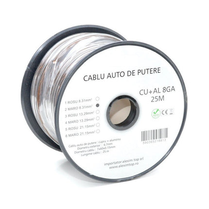 Cablu alimentare Auto maro CU+AL 8GA 7mm 25m