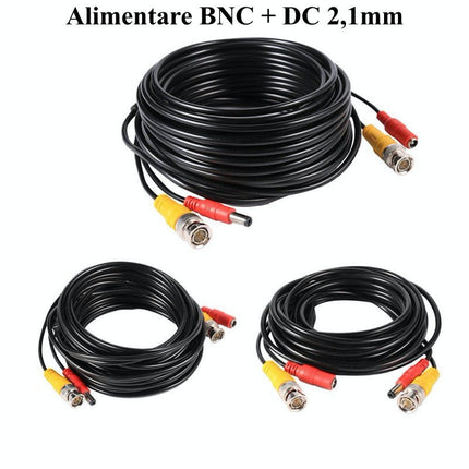 Cablu camere supraveghere, alimentare DC 2,1mm 1mm 15m