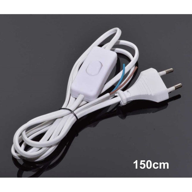 Cablu intrerupator stecher alb pentru conectare - Aparataj electric