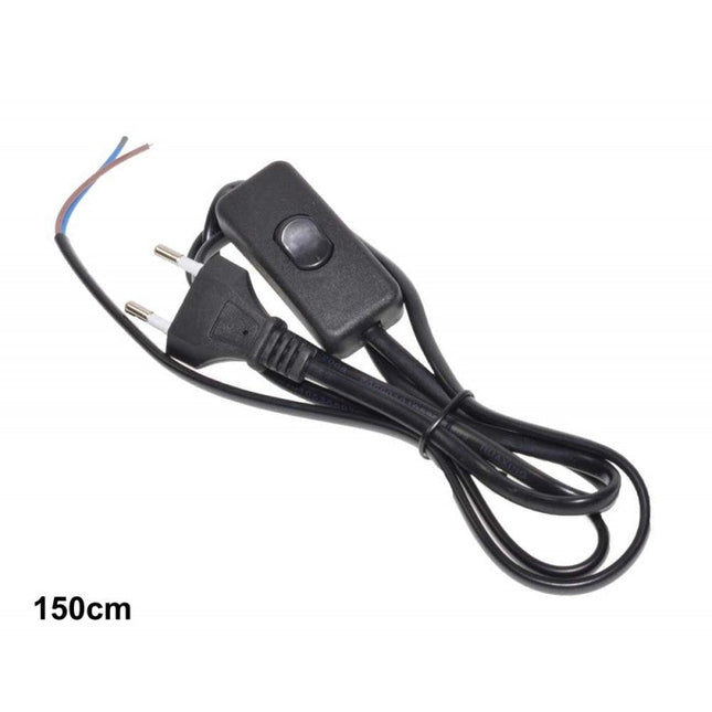 Cablu intrerupator stecher negru pentru conectare - Aparataj electric