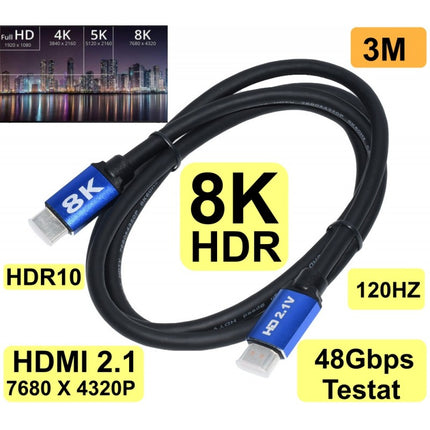 Cablu HDMI Rezolutie 8K 3m HDTV 144Hz