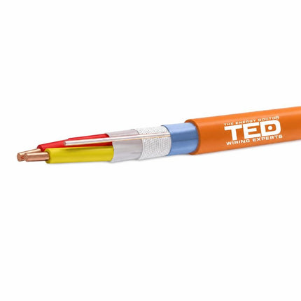 Cablu incendiu JE - H (ST) H E30/E90 1 X 2 X 0,8 portocaliu role 500 ml. TED002457