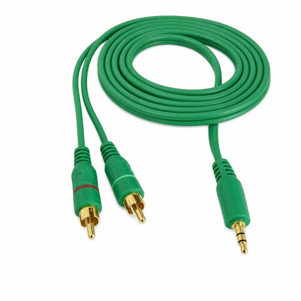 Cablu jack 3,5mm la 2RCA 1,5m verde