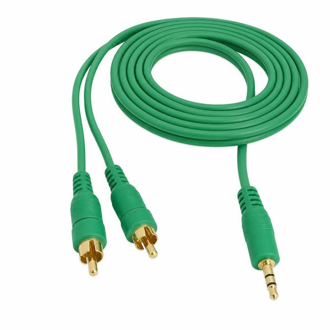 Cablu jack 3,5mm la 2RCA 3m verde