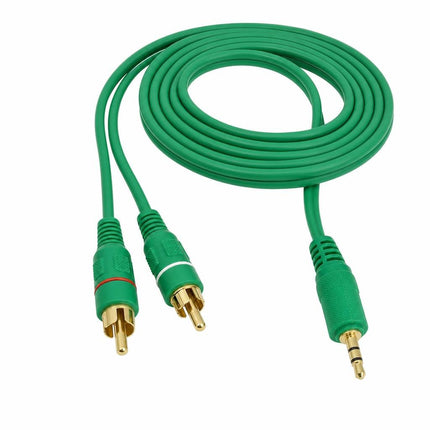 Cablu jack 3,5mm la 2RCA 5m verde