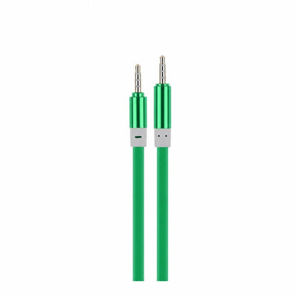 Cablu jack3.5 tata- jack3.5 silicon mufe metal 1.5m verde