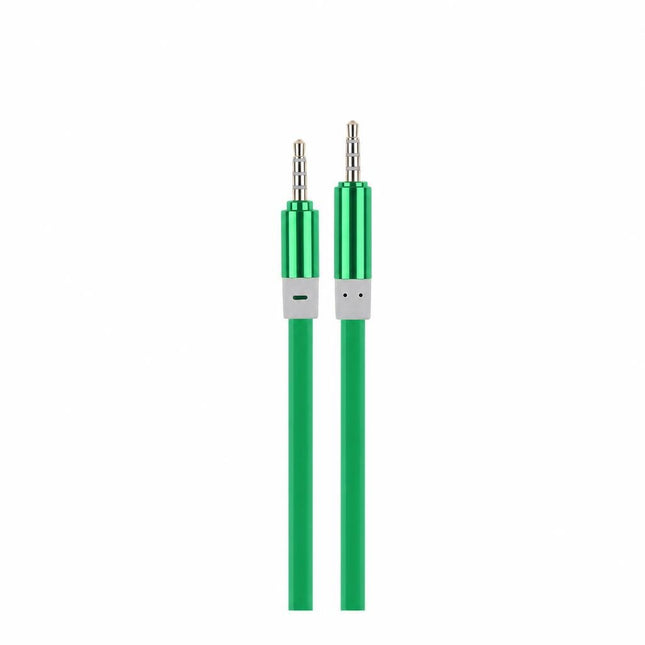 Cablu jack3.5 tata- jack3.5 silicon mufe metal 1.5m verde