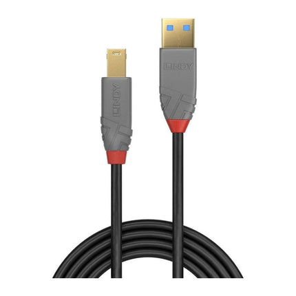 Cablu USB 3.0 Lindy Anthra Line, USB-A la USB-B, 5 m, 5 Gbps, antracit - imagine 2