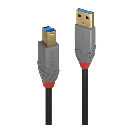 Cablu USB 3.0 Lindy Anthra Line, USB-A la USB-B, 5 m, 5 Gbps, antracit - imagine 3