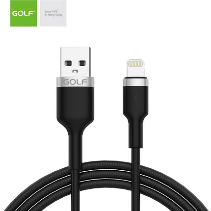 Cablu Incarcare USB iPhone Data Sync Metal, Culoare Negru, Incarca cu 3A, Golf 71I