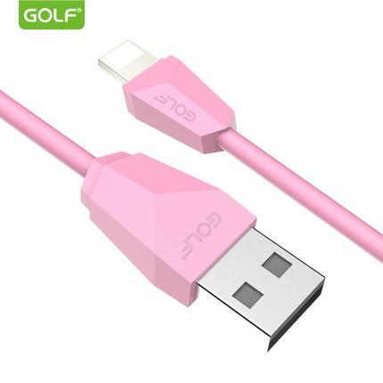 Cablu Incarcare USB iPhone Diamond Sync, Culoare Roz, Incarca cu 2A, Golf 27I