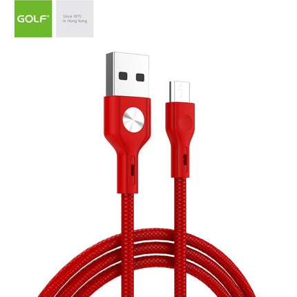 Cablu Incarcare microUSB Leather, Culoare Rosu, Incarca cu 3A, Golf 60M