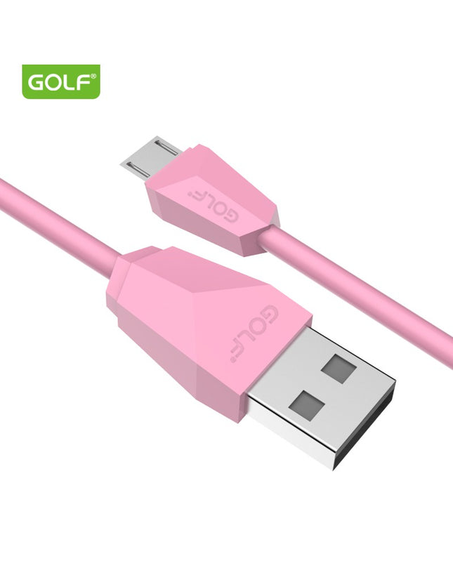 Cablu Incarcare microUSB Diamond Sync, Culoare Roz, Incarca cu 2A, Golf 27M