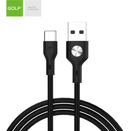 Cablu Incarcare USB TIP-C Leather, Culoare Negru, Incarca cu 3A, Golf 60T