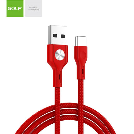 Cablu Incarcare USB TIP-C Leather, Culoare Rosu, Incarca cu 3A, Golf 60T