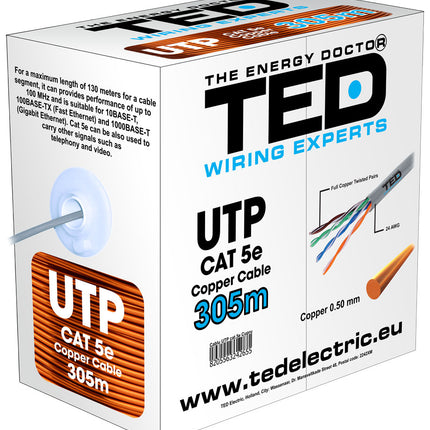 Cablu UTP cat.5e cupru integral marca TED Wire Expert TED002495