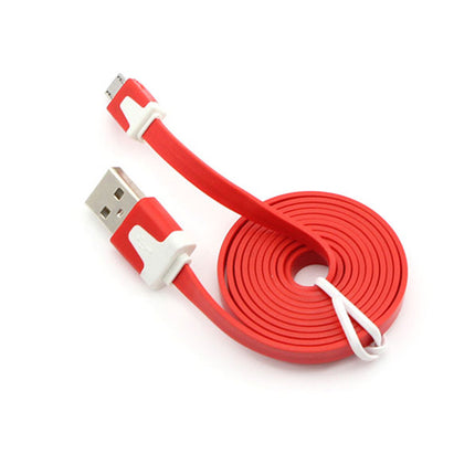 Cablu microusb plat flexibil rosu