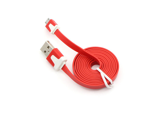 Cablu microusb plat flexibil rosu