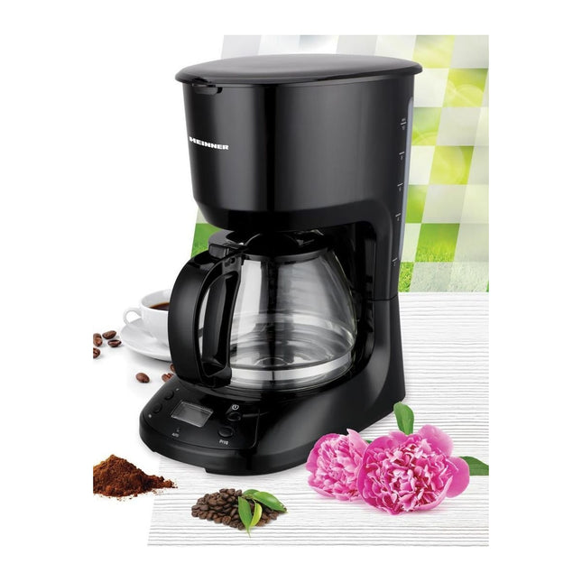 Cafetiera digitala Heinner Black Chatt HCM-D750GCBK, 1.25 L, 750 W, timer programabil, negru