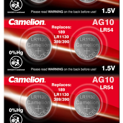 Baterii Ceas SR1130SW AG10 LR1130 G10 1.5V 80mAh Camelion Blister 10