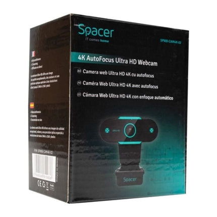 Camera web Spacer 4K Ultra HD, autofocus, microfon integrat, USB, negru - imagine 5